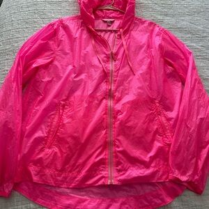 Vibrant Pink packable rain Jacket for Women
